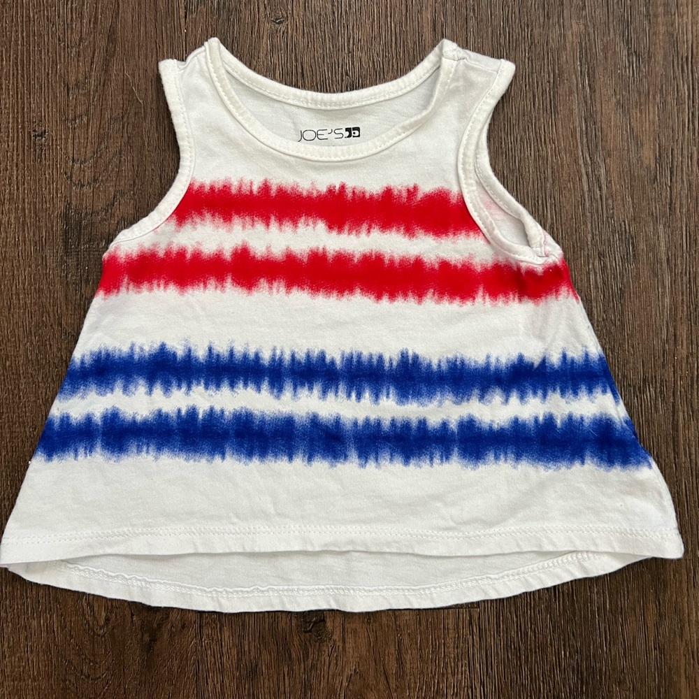 Size 12 months baby Joes red white and blue 4th of July patriotic summer tank